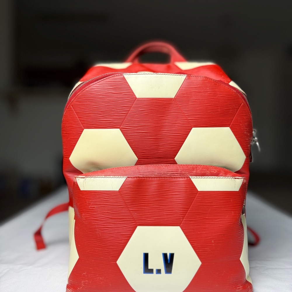 Louis Vuitton Red and Cream Hexagon Backpack